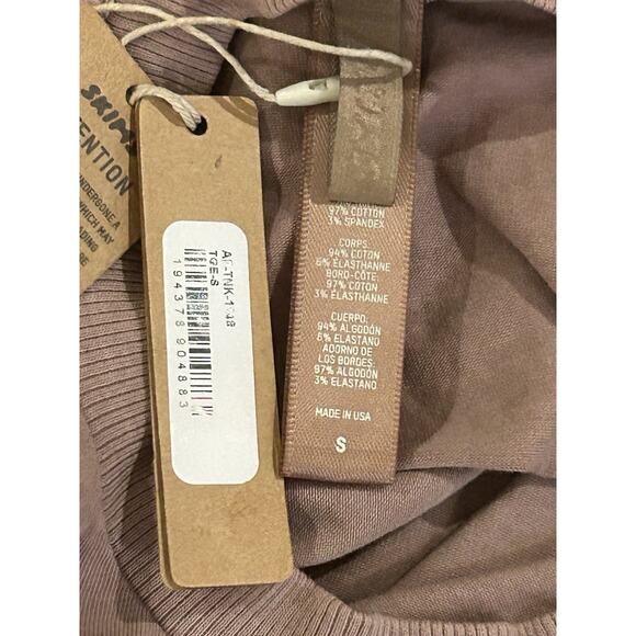 NWT Skims Womens Brown Basic Cropped Shirt Size S - Picture 3 of 4